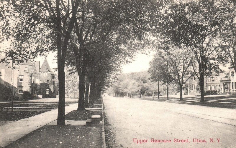 Vintage Postcard 1910 Upper Genesee Street Utica New York Pub Utica Paper Comp.