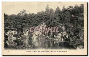 Paris Old Postcard Bois de Boulogne waterfall and cave