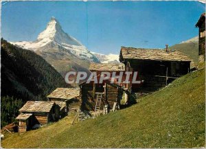 Modern Postcard Zermatt Matterhorn Bei Findelen put Radiohorer Nehmt R�cksi...