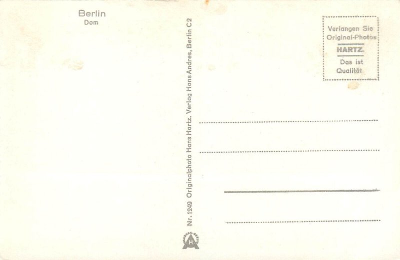 Germany Berlin Dom equestrian monument photographic postcard