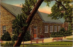 Linen Postcard Pine Room at Oglebay Park in Wheeling, West Virginia~139512