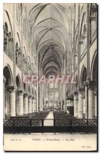 Postcard Old Paris Notre Dame Nave