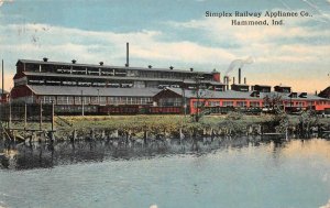 SIMPLEX RAILWAY APPLIANCE CO. HAMMOND INDIANA TRAIN POSTCARD 1916
