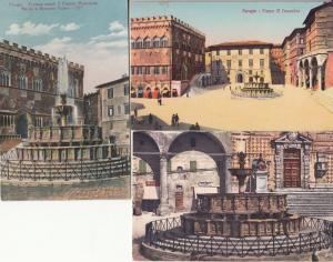 Lot 3 postcards Perrugia Italy