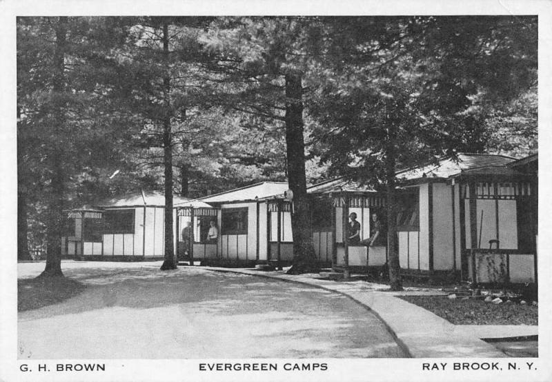 Ray Brook New York Evergreen Camps Street View Antique Postcard K97747