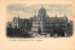 Victoria Terminus G.J.P. Ry, Bombay, India Railway Depot c1900s Antique Postcard