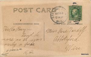 1910 Baptist Church STEVENS POINT WISCONSIN RPPC postcard 7778