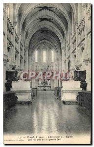 Old Postcard Grande Trappe The Interior of the Church took down the Nave