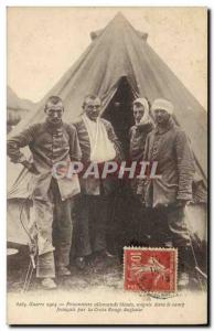 Postcard Old Sante militaria German prisoners wounded cared for in the French...