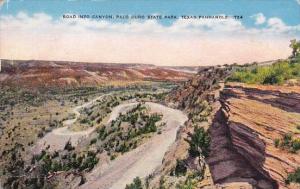 Road Into Canyon Palo Duro State Park Texas 1950