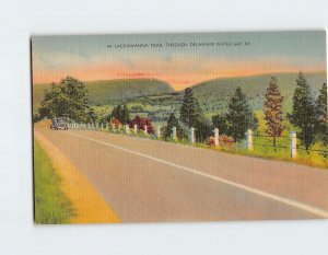 Postcard Lackawanna Trail Through Delaware Water Gap Pennsylvania USA