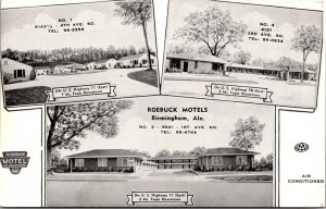 Postcard Roebuck Motels in Birmingham, Alabama~139362