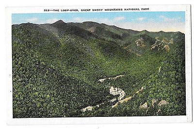 TN Loop Over Great Smoky Mountains Natl Park Vintage Aerial View kropp Postcard