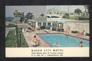 INDEPENDENCE MISSOURI QUEEN CITY MOREL SWIMMING POOL ADVERTISING POSTCARD