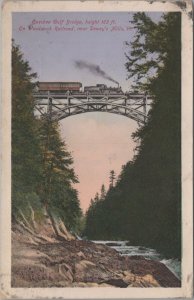 Postcar Queche Gulf Bridge Woodstock Railroad near Dewey's Mills VT