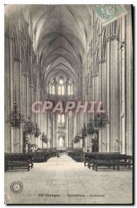 Old Postcard Bourges Cathedral Interior