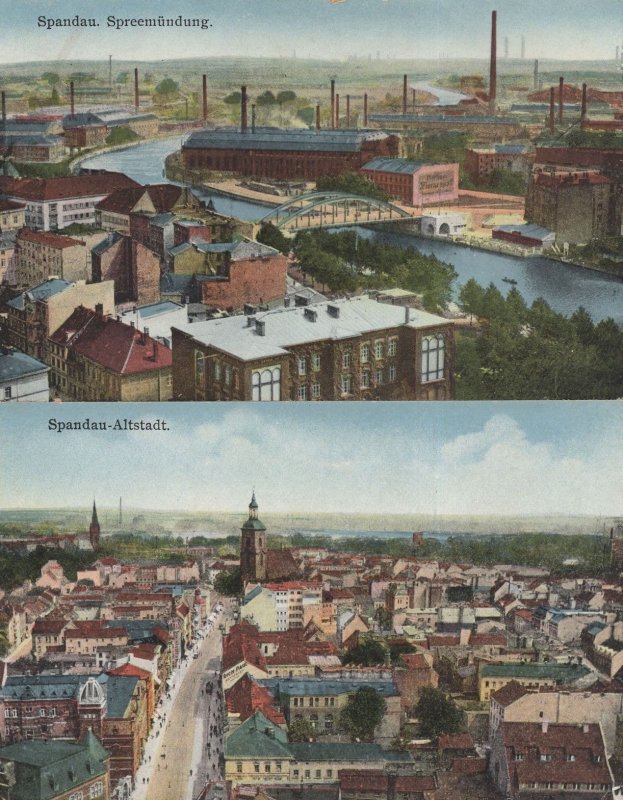 Spandau Spreemundung Altstadt 2x German Old Postcard s