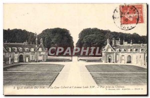 Postcard Old Haras La Pine Court and Avenue Colbert Louis XIV View from Castle
