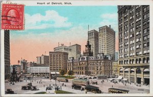 Heart Of Detroit Michigan Vintage Postcard C164