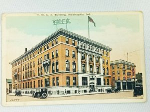 Y.M.C.A. Building Indianapolis Indiana IN Street View Vintage Postcard