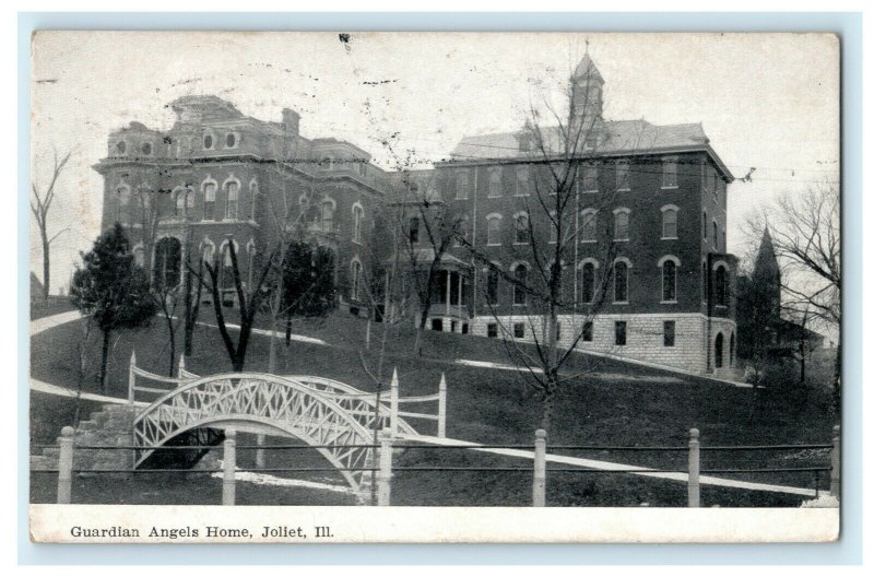 1908 Guardian Angels Home Joliet Illinois IL Posted Antique Postcard