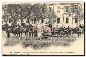 Postcard Old Horse Riding Equestrian Saumur Feast of St. George has the & # 3...