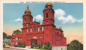 Postcard Saint Lawrence Catholic Church Asheville NC