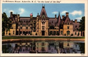 USA Biltmore House Asheville North Carolina Linen Postcard 09.70