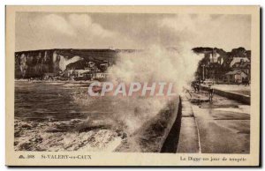 St Valery en Caux-La Digue one day tempate -Carte Old Post