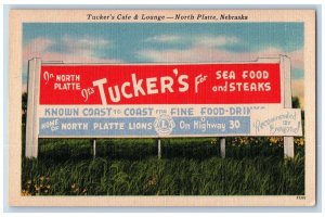 North Platte Nebraska NE Postcard Tucker's Cafe & Lounge Restaurant c1950's