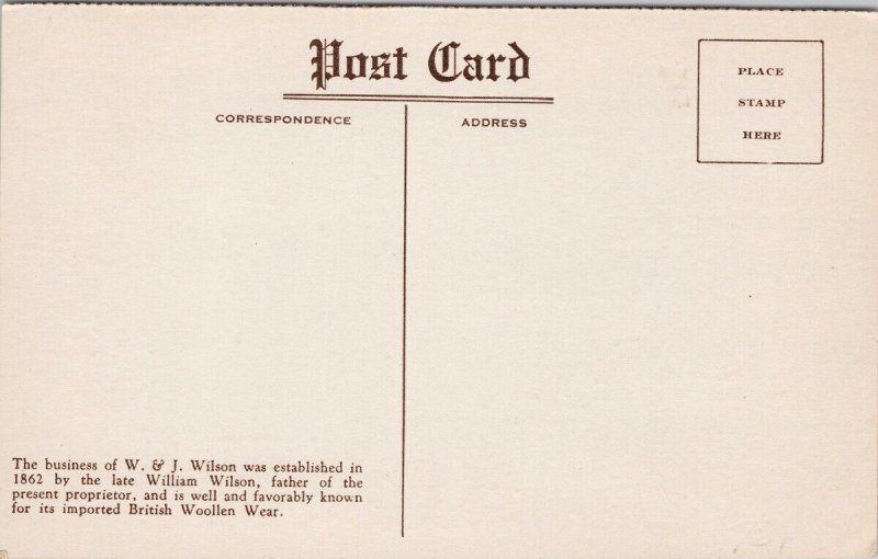 Victoria BC W&J Wilson Importers British Woolens Golfer Golf Scarce Postcard E79