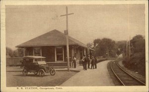 Georgetown Connecticut CT RR Train Station Depot c1910 Postcard RARE VERSION