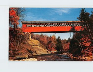 Postcard Old Covered Chiselville Bridge Vermont USA