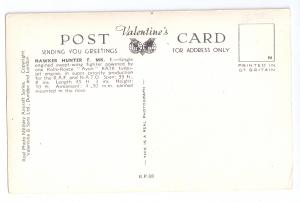 Hawker Hunter F MK 1 Valentines RPPC Fighter Jet Military Aircraft Series