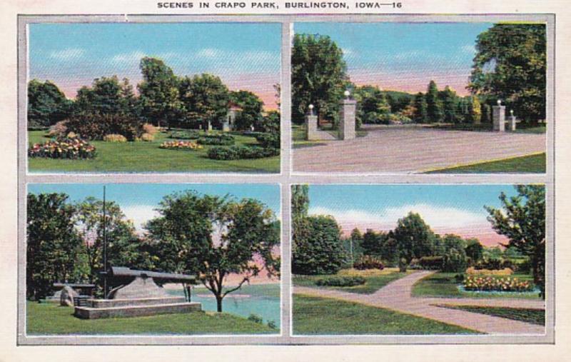 Iowa Burlington Scenes In Crapo Park 1942