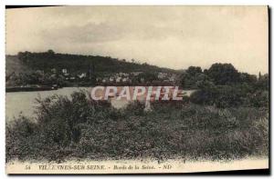 Old Postcard Villennes sur Seine Banks of the Seine