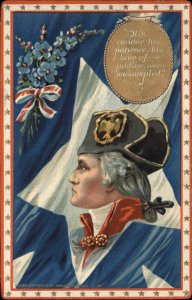 George Washington Patriotic Tuck #178 Face on Flag  Embossed c1910 Postcard