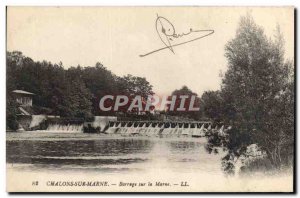 Old Postcard Chalons Sur Marne Dam On The Marne