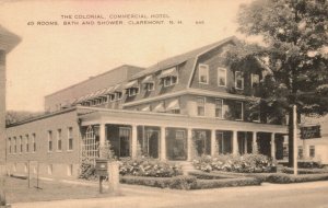 USA The Colonial Commercial Hotel Claremont New Hampshire Vintage Postcard 04.18