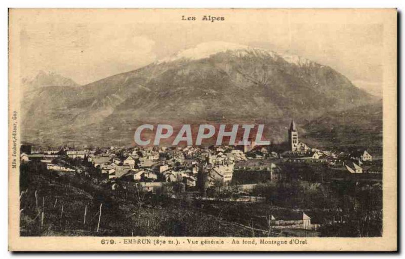 Old Postcard The Alps Embrun Mountain View Generale Au Fond d & # 39Orel