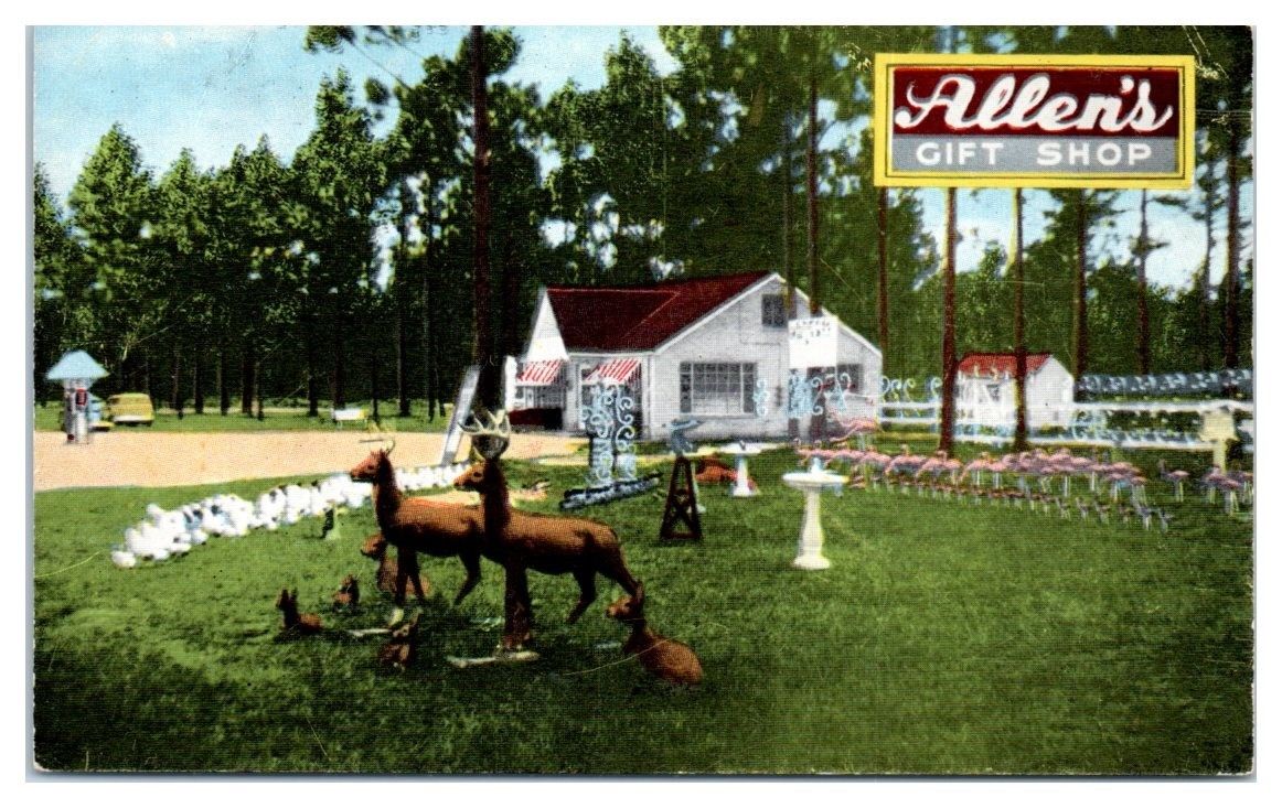 1950s/60s Allen's Gift Shop, Waycross, GA Postcard United States