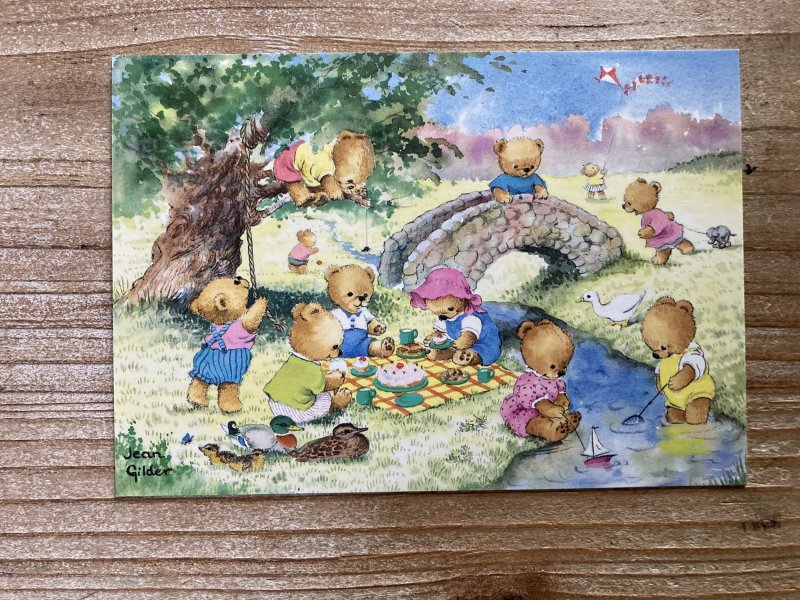 Summer Days, Jean Gilder, Teddy Bears Picnic, Medici Society, Vintage Postcard