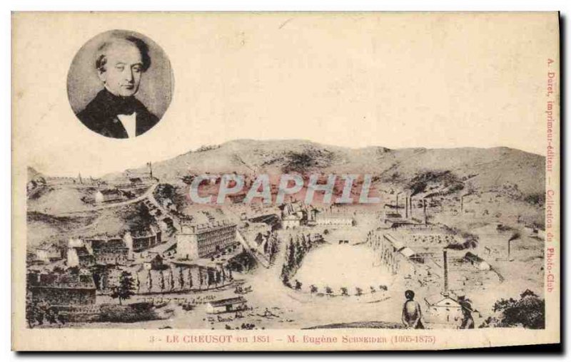 Old Postcard Le Creusot in 1851 Eugene M Schneider