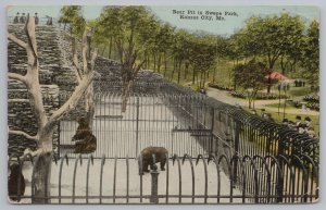 Animal~Kansas City Missouri~Swope Park Bear Pit~Vintage Postcard 