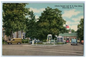 c1950's Liberty Square US Post Office Ellenville New York NY Vintage Postcard 