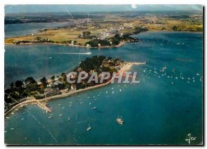 Postcard Modern Colors in Brittany Ile aux Moines Aerial view