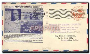 1 letter US flight Anniversary Newport Hairbour Flight 10 May 1937