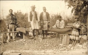 Native Americana Florida Seminole Indians Making Canoes Real Photo Card