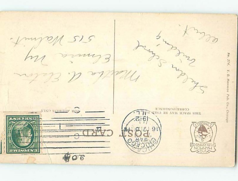 Edge Tear Divided-Back BUILDING Chicago Illinois IL ho2526