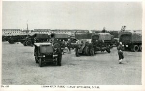 US Army  155mm Gun Park  Camp Edwards  Massachusetts   Postcard